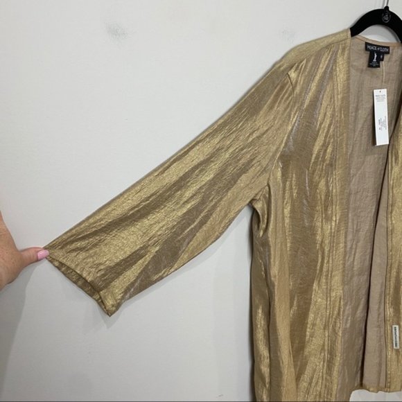 New Peace Of Cloth Celeste Open Front Jacket Small S - Picture 5 of 11